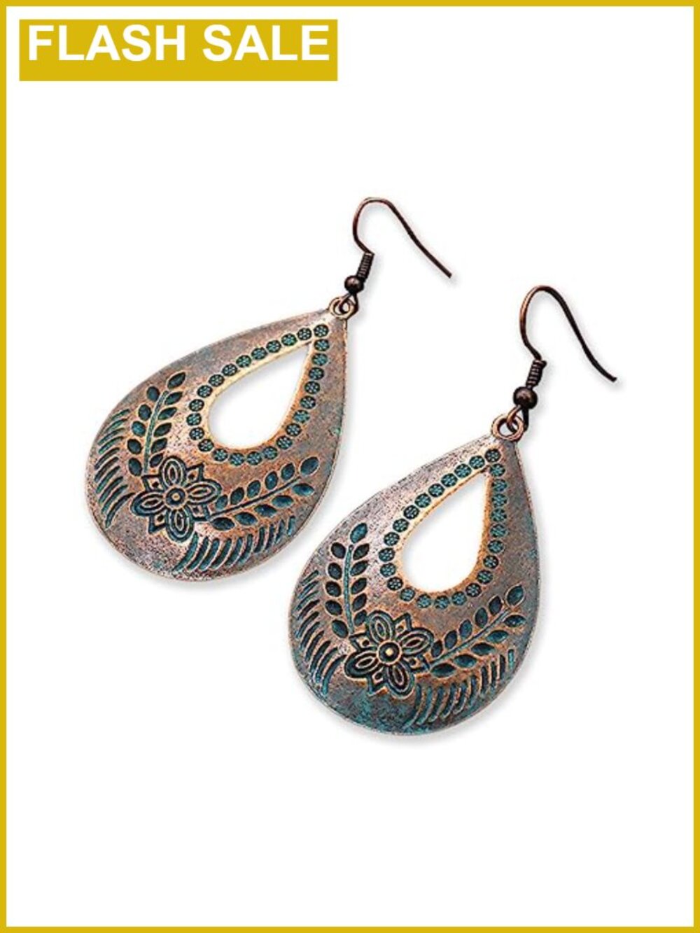 Handmade Boho Vintage Teardrop Earrings Bronze Drop Dangle Women's Jewelry